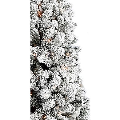 Fraser Farm Hill 6.5-ft. Flocked Alaskan Pine Artificial Christmas Tree with Smart String Lighting