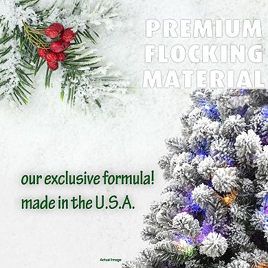 Fraser Farm Hill 6.5-ft. Flocked Alaskan Pine Artificial Christmas Tree