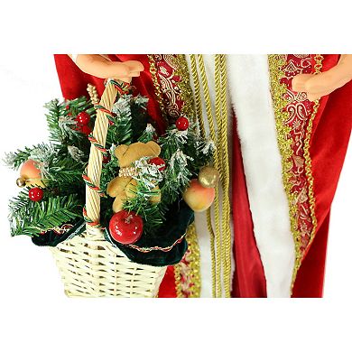 National Tree Company Dancing Mrs. Claus Hooded Cloak Life-Size Christmas Floor Decor