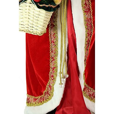 National Tree Company Dancing Mrs. Claus Hooded Cloak Life-Size Christmas Floor Decor