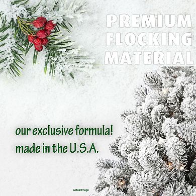 National Tree Company 7.5-ft. Clear LED Flocked Alaskan Pine Artificial Christmas Tree