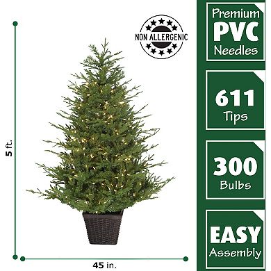 National Tree Company 5-ft. Adirondack Pre-Lit Potted Artificial Christmas Tree Decor