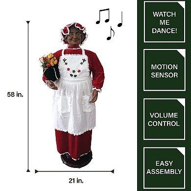 National Tree Company Dancing Mrs. Claus Apron Christmas Floor Decor