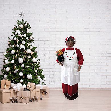 National Tree Company Dancing Mrs. Claus Apron Christmas Floor Decor