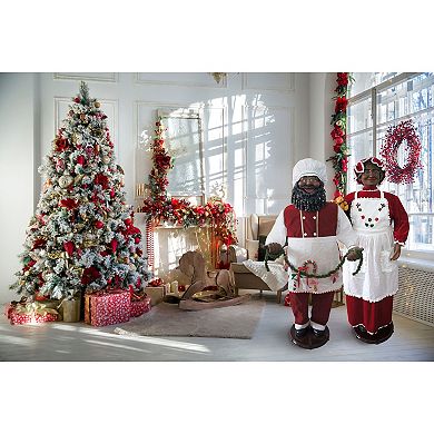 National Tree Company Dancing Mrs. Claus Apron Christmas Floor Decor