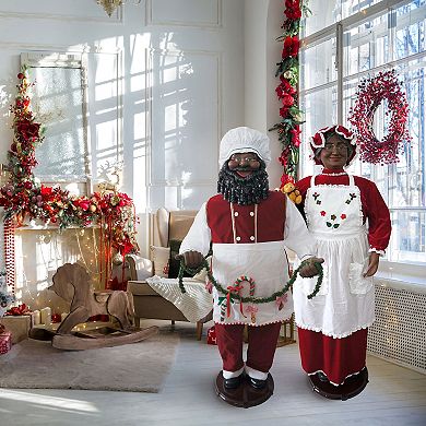 National Tree Company Dancing Mrs. Claus Apron Christmas Floor Decor