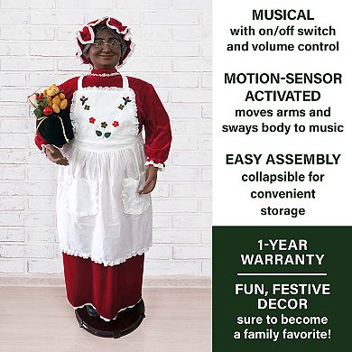 National Tree Company Dancing Mrs. Claus Apron Christmas Floor Decor