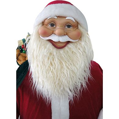 National Tree Company Dancing Santa Teddy Bear Life-Size Christmas Floor Decor