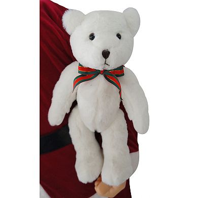 National Tree Company Dancing Santa Teddy Bear Life-Size Christmas Floor Decor