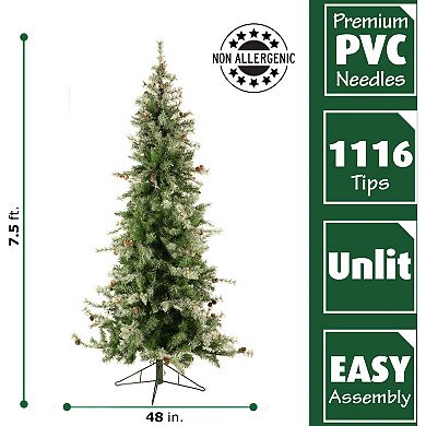 Fraser Farm Hill 7.5 ft. Buffalo Fir Slim Artificial Christmas Tree