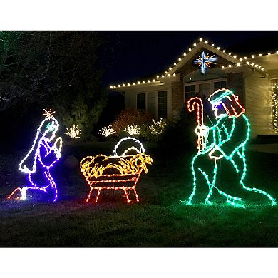 Fraser Farm Hill Christmas LED Nativity Outdoor Decor 4-piece Set