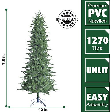 Fraser Farm Hill 7.5 ft. Carmel Pine Slim Artificial Christmas Tree