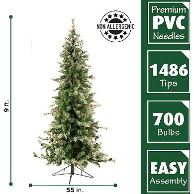 National Tree Company 9-ft. Pre-Lit Buffalo Fir Slim Artificial Christmas Tree
