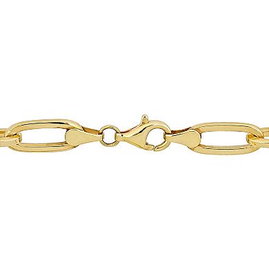 Stella Grace 18k Gold Over Silver Baroque Shape Freshwater Cultured Pearl Link Chain Bracelet