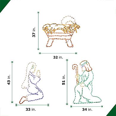 National Tree Company 3-Piece Nativity Set with Joseph, Mary & Baby Jesus