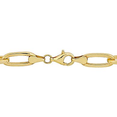 Stella Grace 18k Gold Over Silver Baroque Shape Freshwater Cultured Pearl Link Chain Necklace