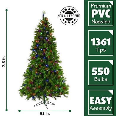 Fraser Farm Hill 7.5-ft. Canyon Pine Artificial Christmas Tree