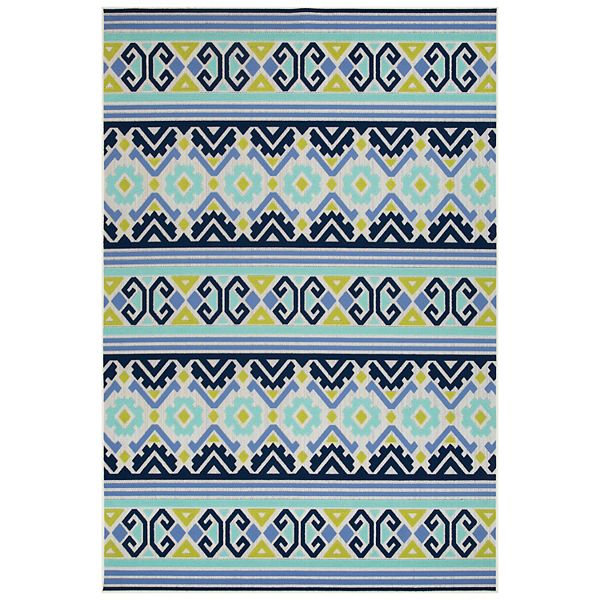 Sonoma Goods For Life® Global Stripe Indoor Outdoor Rug Blue (8.5X13