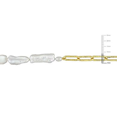 Stella Grace 18k Gold Over Silver Freshwater & Keshi Cultured Pearl Link Chain Necklace
