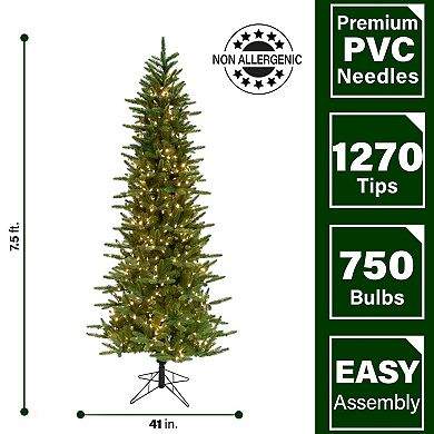 Fraser Farm Hill 7.5-ft. Carmel Pine Slim Artificial Christmas Tree