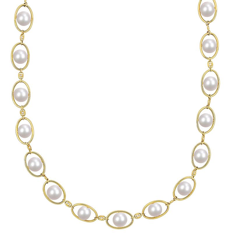 Stella Grace 18k Gold Over Silver Freshwater Cultured Pearl & Cubic Zircon