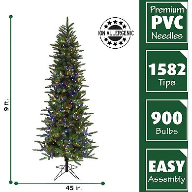 Fraser Farm Hill 9-ft. Carmel Pine Slim Artificial Christmas Tree