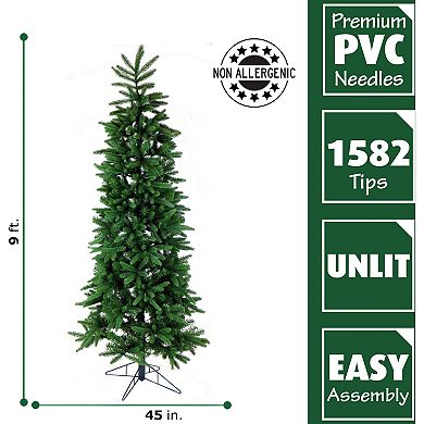 Fraser Farm Hill 9-ft. Carmel Pine Slim Artificial Christmas Tree