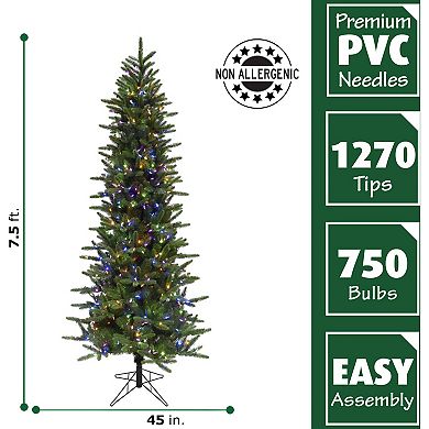 Fraser Farm Hill 7.5-ft. Carmel Pine Slim Artificial Christmas Tree