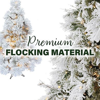 Fraser Farm Hill 7.5-ft. Flocked Mountain Pine Artificial Christmas Tree