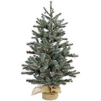 Fraser Hill Farm 3-ft. Heritage Pine Artificial Christmas Tree with Burlap Base