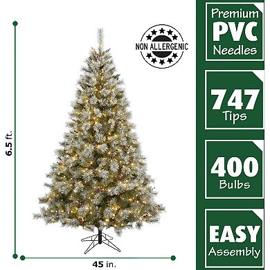 Fraser Farm Hill 6.5-ft. Homestead Pine Frosted Artificial Christmas Tree