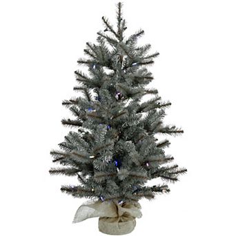 National Tree Company 4-ft. Heritage Pine Multi-Color Pre-Lit Artificial Christmas Tree with Burlap Base