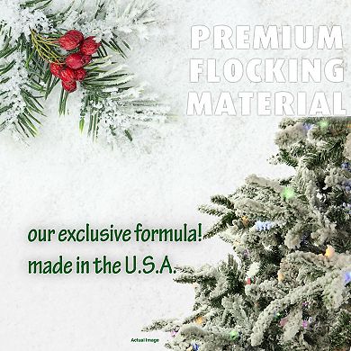 Fraser Farm Hill 7.5-ft. Flocked Mountain Pine Artificial Christmas Tree