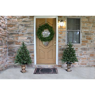 Fraser Farm Hill 4-ft. Noble Fir Artificial Christmas Tree with Metallic Urn Base