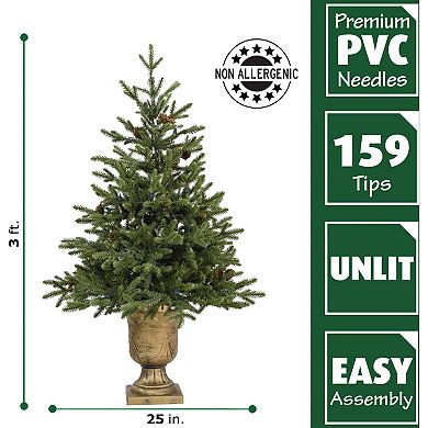 National Tree Company 3-ft. Noble Fir Artificial Christmas Tree with Metallic Urn Base