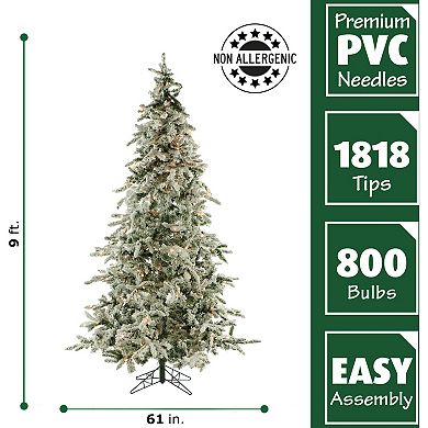 Fraser Farm Hill 9-ft. Flocked Mountain Pine Artificial Christmas Tree