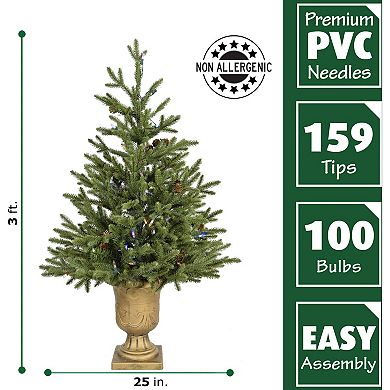 National Tree Company 3-ft. Noble Fir Artificial Christmas Tree with Metallic Urn Base