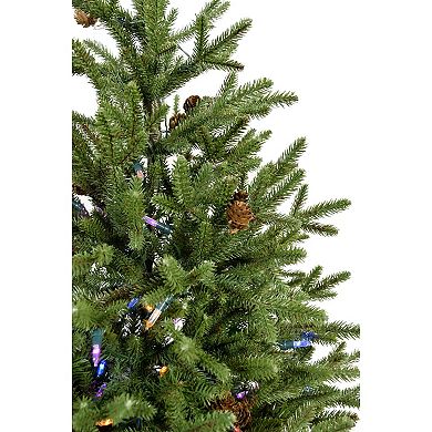 Fraser Farm Hill 3-ft. Noble Fir Artificial Christmas Tree with Metallic Urn Base