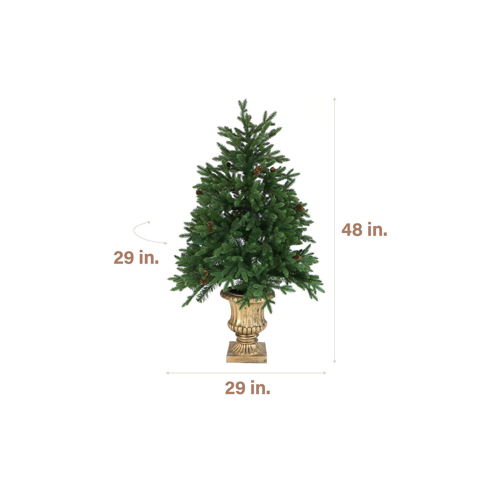 Fraser Farm Hill 4-ft. Noble Fir Artificial Christmas Tree with Metallic Ur