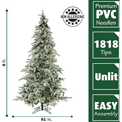 Fraser Farm Hill 9-ft. Flocked Mountain Pine Artificial Christmas Tree