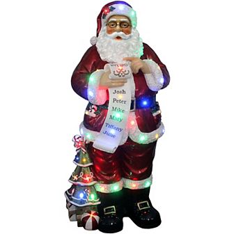 National Tree Company Oversized 4-ft. Santa Claus Holding Naughty & Nice Scroll Indoor / Outdoor Decor