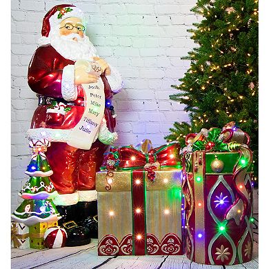 Fraser Farm Hill Oversized 4-ft. Santa Claus Holding Naughty & Nice Scroll Indoor / Outdoor Decor