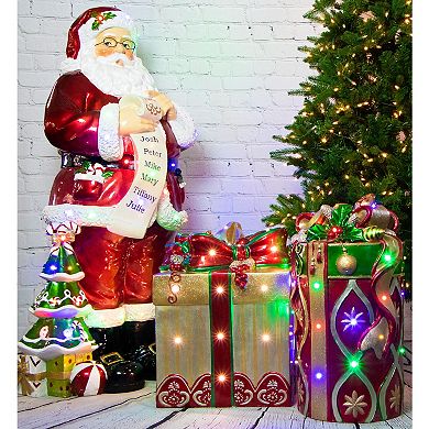 National Tree Company Oversized 4-ft. Santa Claus Holding Naughty & Nice Scroll Indoor / Outdoor Decor