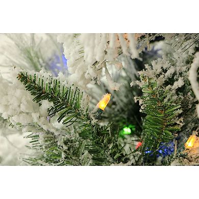 Fraser Farm Hill 12-ft. Flocked Snowy Pine Artificial Christmas Tree