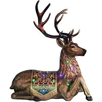 National Tree Company Oversized 4-ft. Sitting Reindeer with Metallic Finish Indoor / Outdoor Decor