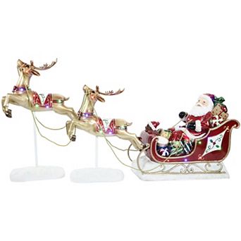 National Tree Company Indoor / Outdoor LED Santa Sleigh Christmas Floor Decor