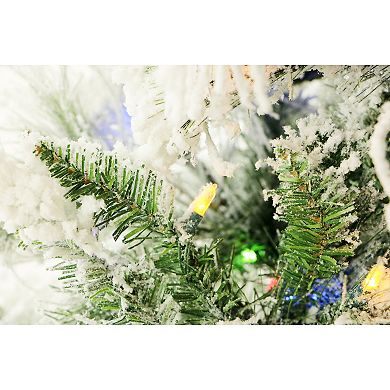 Fraser Farm Hill 10-ft. Flocked Snowy Pine Artificial Christmas Tree