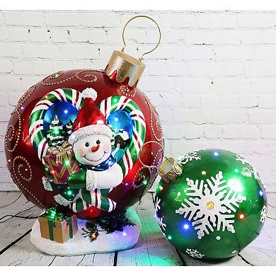 Fraser Farm Hill Oversized 18-in. Jeweled Ball Ornament with Snowflake Indoor / Outdoor Decor