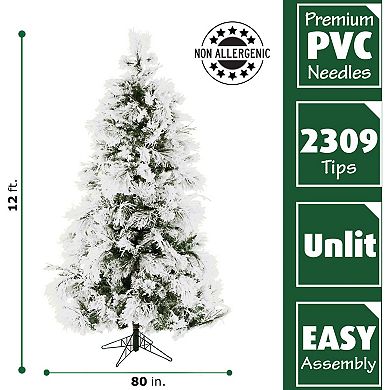 National Tree Company 12-ft. Flocked Snowy Pine Artificial Christmas Tree