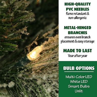 National Tree Company 7.5-ft. Flocked Snowy Pine LED-Light Artificial Christmas Tree